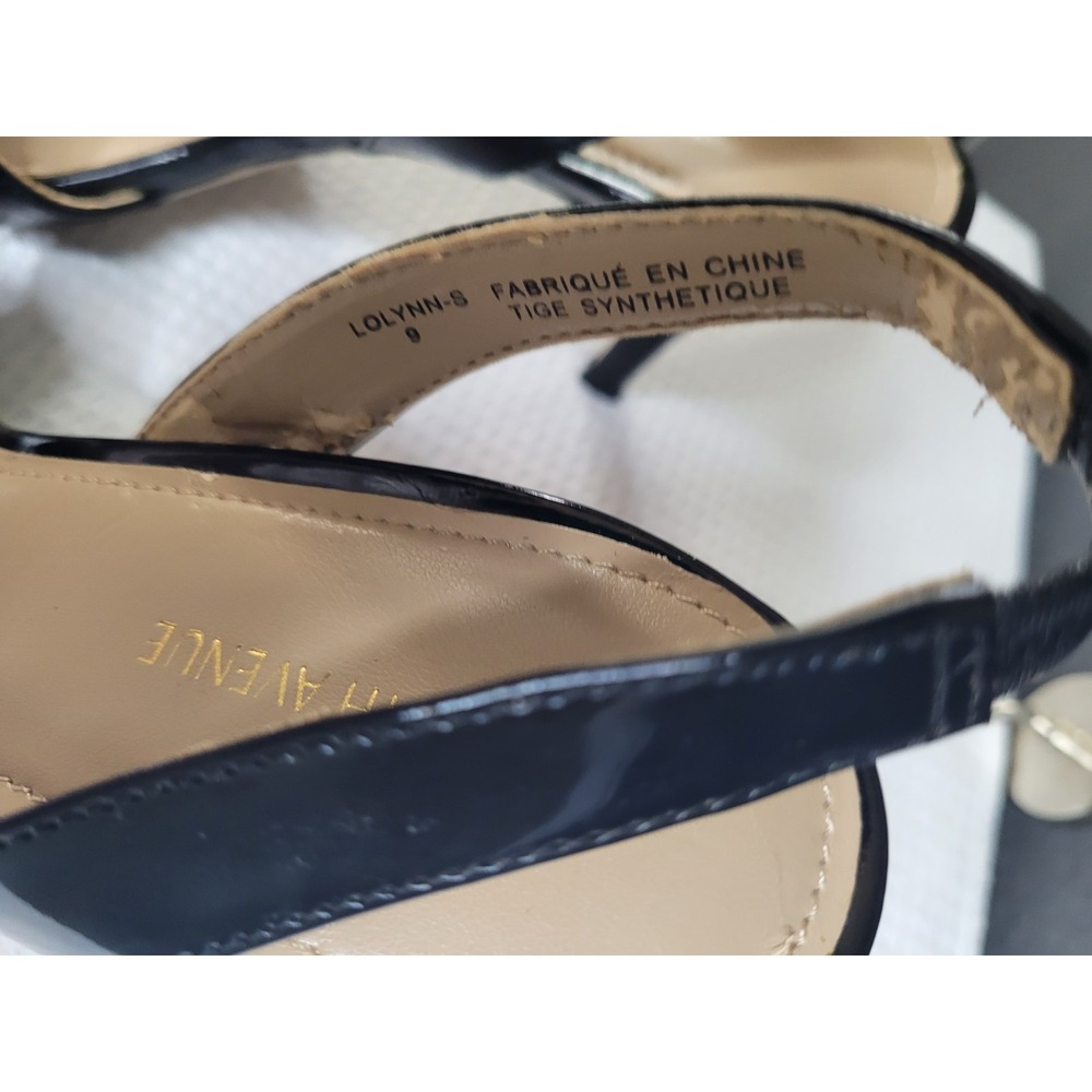 Saks Fifth Avenue Women's Black Slingback Strappy Open Toe Stiletto Heels 9 - Picture 5 of 8